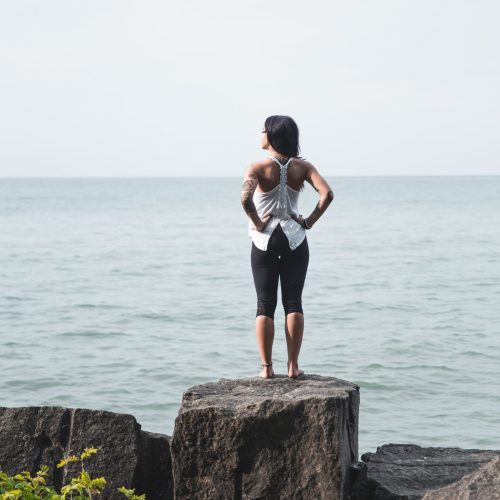 standing contemplating